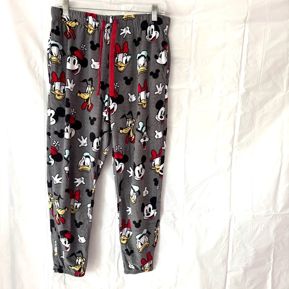 Disney Other - Disney Mickey Minnie Donald Gray pajama Joggers SZ S NWOT